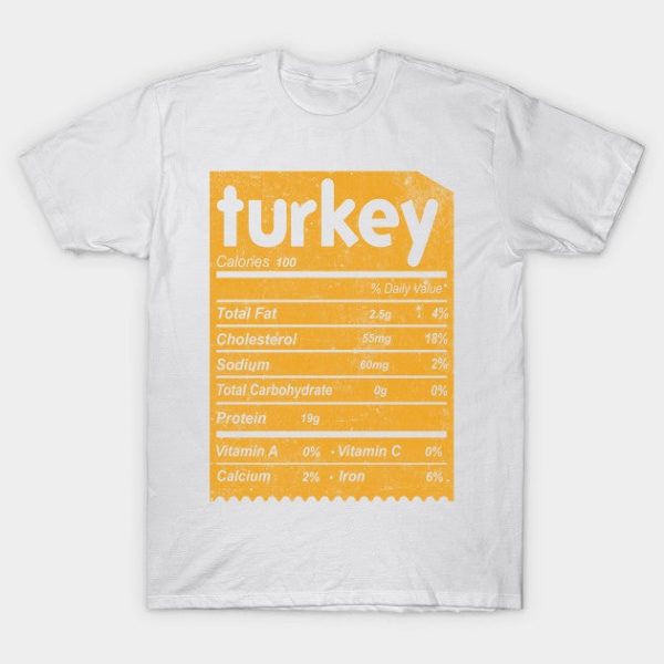 Funny Turkey nutrition facts matching thanksgiving