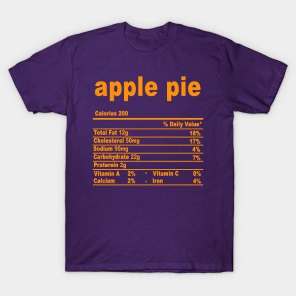 Funny Apple Pie Nutrition Fact Thanksgiving Christmas