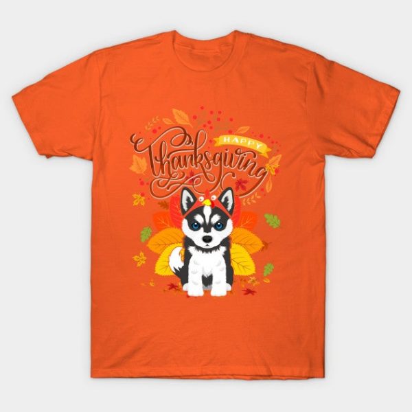Siberian Husky Wearing Turkey Hat Fall Autumn Thanksgiving