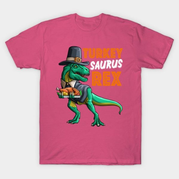 Turkey Saurus Rex Funny Thanksgiving Dinosaur Pilgrim Kids