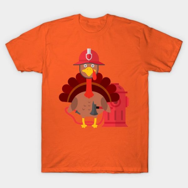 Thanksgiving Firefighter Turkey Funny Holiday