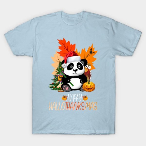 Happy Hallothanksmas panda Halloween Thanksgiving Christmas