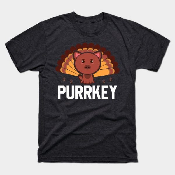 Purrkey Turkey Cat Pun Funny Thanksgiving Cat Lover