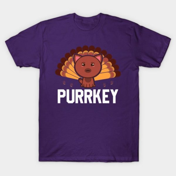 Purrkey Turkey Cat Pun Funny Thanksgiving Cat Lover