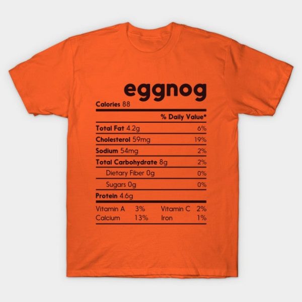 Eggnog Nutrition Facts Label Funny Thanksgiving