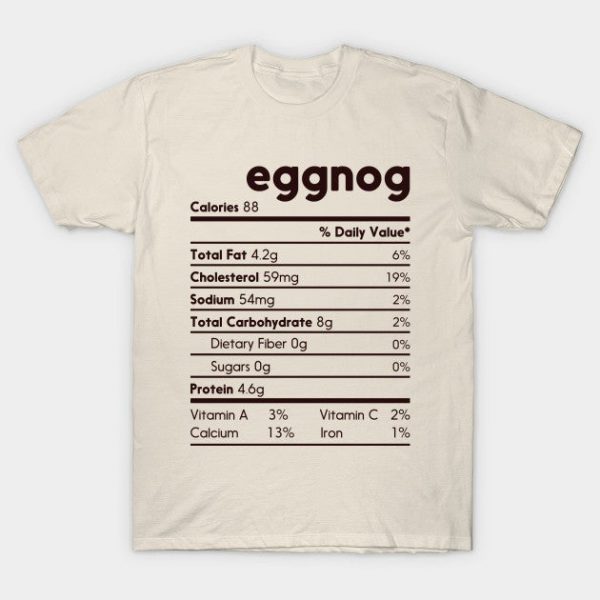 Eggnog Nutrition Facts Label Funny Thanksgiving