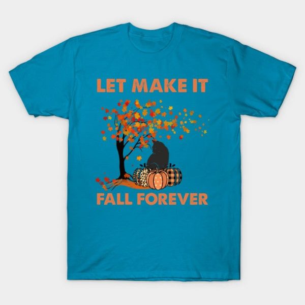 Let's Make It Fall Forever Leopard Pumpkin and Black Cat Fall Thanksgiving