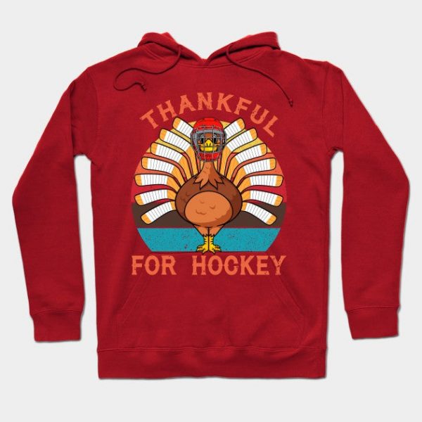 Game Vintage Thankful For Hockey Turkey Player Thanksgiving