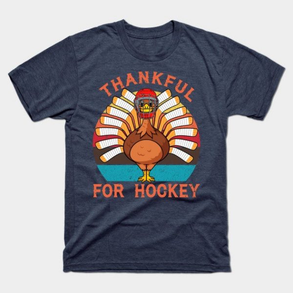 Game Vintage Thankful For Hockey Turkey Player Thanksgiving