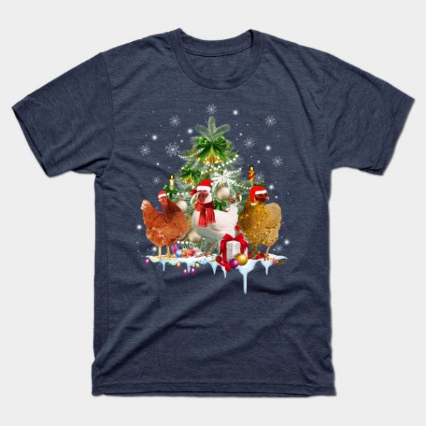 Chicken Christmas Tree Santa Claus Hat Funny Xmas Gift