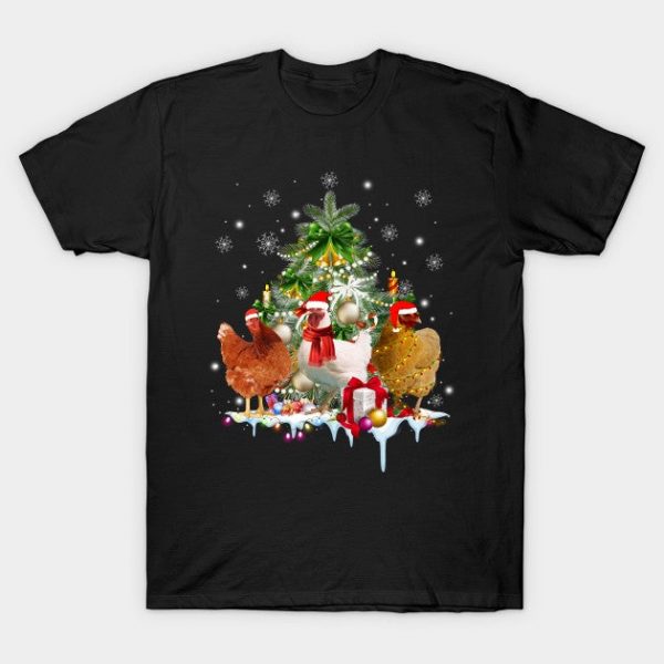 Chicken Christmas Tree Santa Claus Hat Funny Xmas Gift