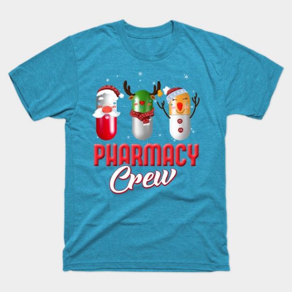 Pills Snowman Reindeer Santa Claus Pharmacy Crew Christmas