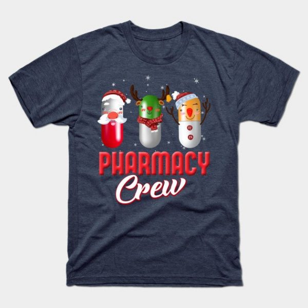 Pills Snowman Reindeer Santa Claus Pharmacy Crew Christmas