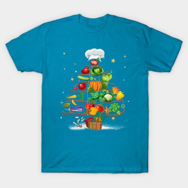 Funny Vegetable Christmas Tree Lunch Lady Xmas Chef Cooking