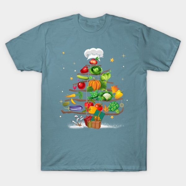 Funny Vegetable Christmas Tree Lunch Lady Xmas Chef Cooking