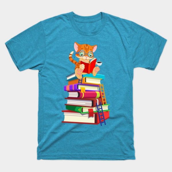Funny Book Cat Tea Reading Reader Nerd Lovers Gift
