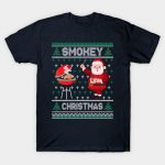 BBQ Santa Grilling Roast On Smoker Ugly Smokey Christmas