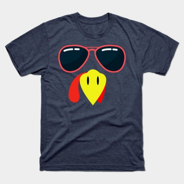 Cool Turkey Face Thanksgiving Wearing Sunglasses Funny Gift Idea for Turkey Day.