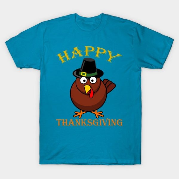 Happy Thanksgiving Shirts for Boys Girls Kids Pilgrim Turkey