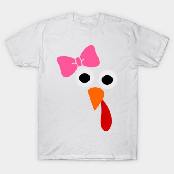 Cute Turkey Face with Pink Bow