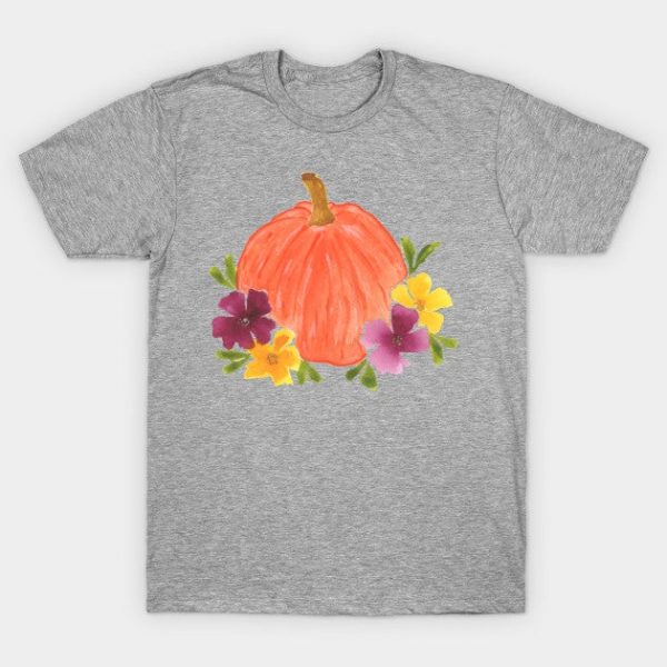 Fall Pumpkin and Flowers