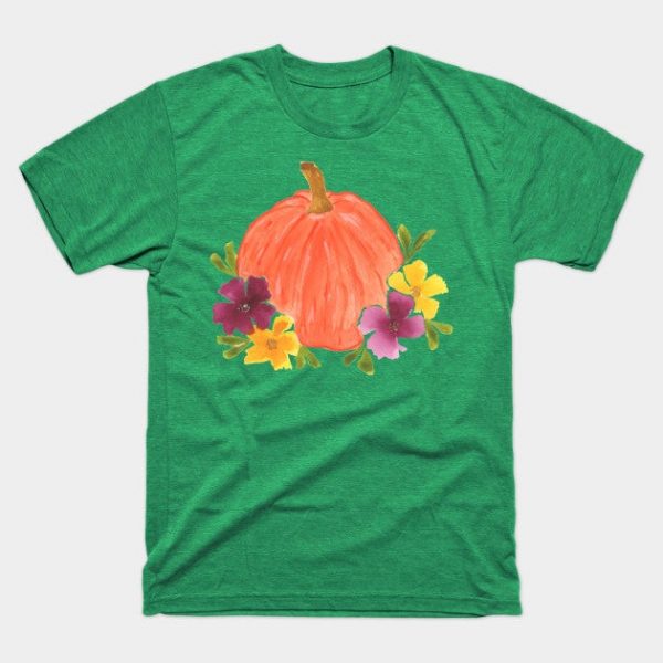 Fall Pumpkin and Flowers